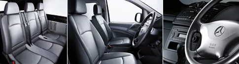 Comfortable seats on a Mercedes Vito